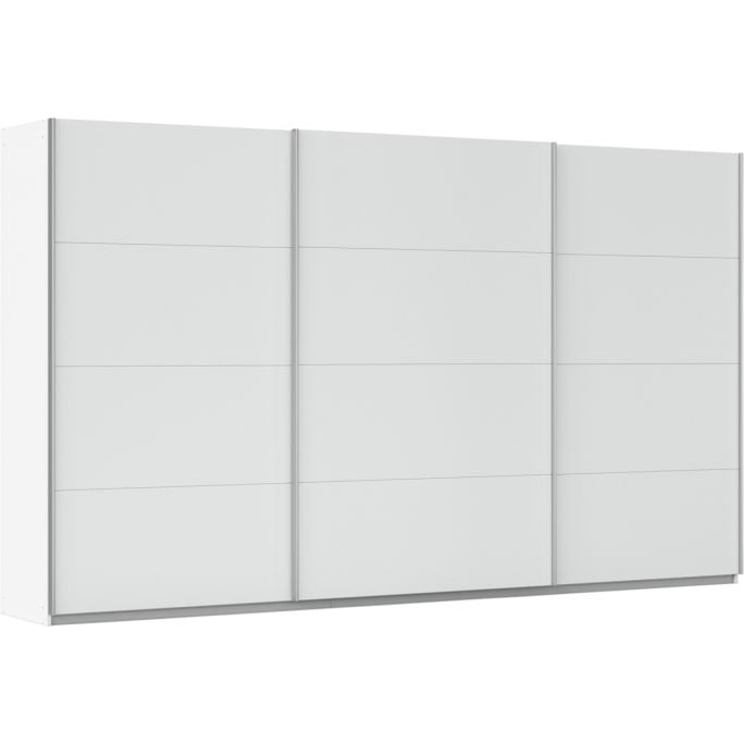 Kledingkast Kick 360 x 210 cm Alpinewit met aluminiumkleur greeplijst