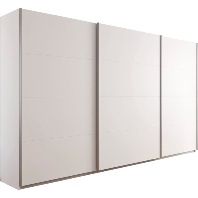 Kledingkast Kick 360 x 210 cm Alpinewit met aluminiumkleur greeplijst