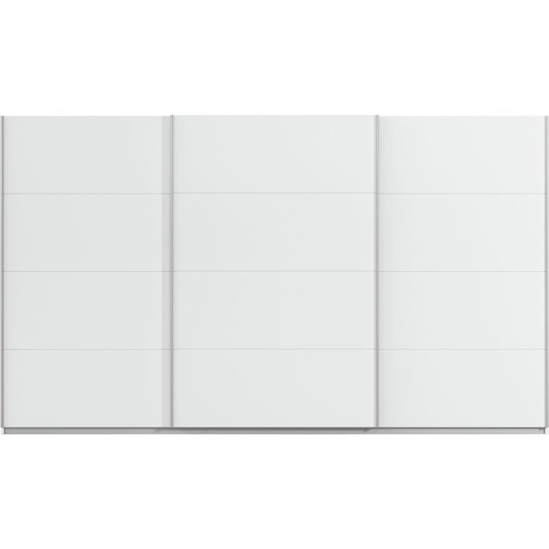 Kledingkast Kick 360 x 210 cm Alpinewit met aluminiumkleur greeplijst