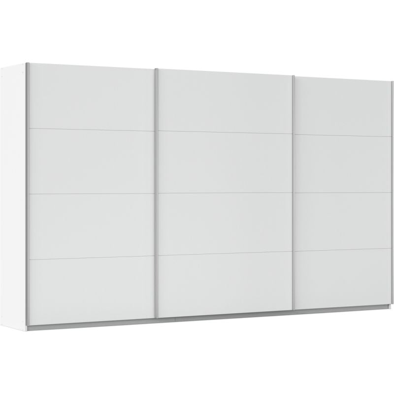 Kledingkast Kick 360 x 210 cm Alpinewit met aluminiumkleur greeplijst
