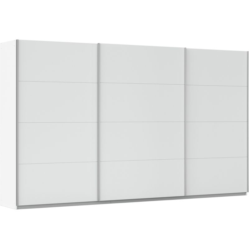 Kledingkast Kick 360 x 210 cm Alpinewit met aluminiumkleur greeplijst