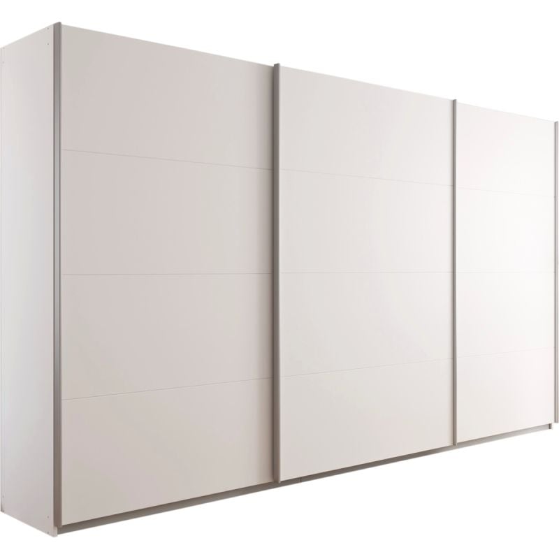 Kledingkast Kick 360 x 210 cm Alpinewit met aluminiumkleur greeplijst