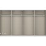 Kledingkast Kick 360 x 210 cm Alpinewit met 1 spiegeldeur en aluminiumkleur greeplijst