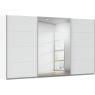 Kledingkast Kick 360 x 210 cm Alpinewit met 1 spiegeldeur en aluminiumkleur greeplijst