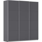 Kledingkast Kick 203 x 229 cm Grijs metallic met aluminiumkleur greeplijst