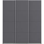 Kledingkast Kick 203 x 229 cm Grijs metallic met aluminiumkleur greeplijst