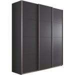 Kledingkast Kick 203 x 229 cm Grijs metallic met aluminiumkleur greeplijst