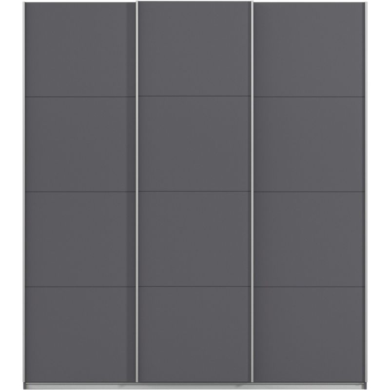 Kledingkast Kick 203 x 229 cm Grijs metallic met aluminiumkleur greeplijst