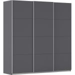 Kledingkast Kick 203 x 210 cm Grijs metallic met aluminiumkleur greeplijst