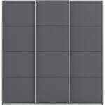 Kledingkast Kick 203 x 210 cm Grijs metallic met aluminiumkleur greeplijst