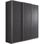 Kledingkast Kick 203 x 210 cm Grijs metallic met aluminiumkleur greeplijst