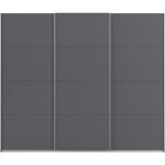 Kledingkast Kick 271 x 229 cm Grijs metallic met aluminiumkleur greeplijst