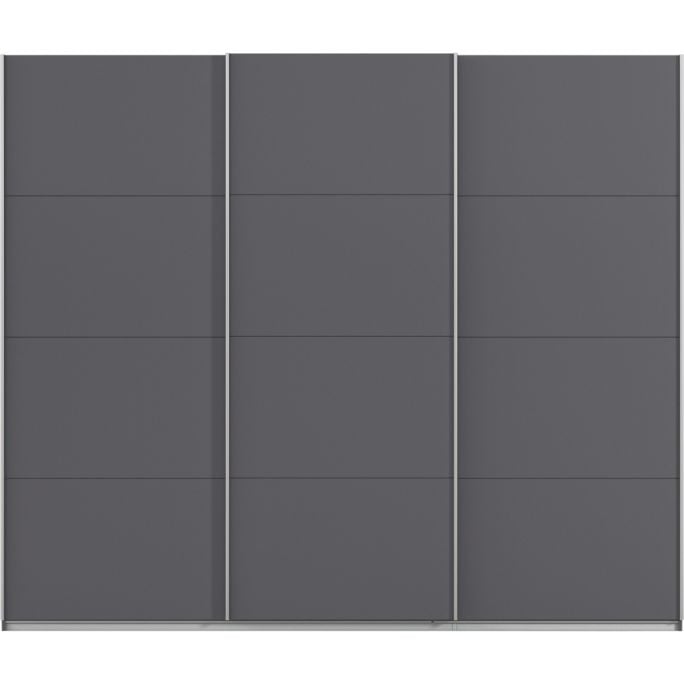 Kledingkast Kick 271 x 229 cm Grijs metallic met aluminiumkleur greeplijst