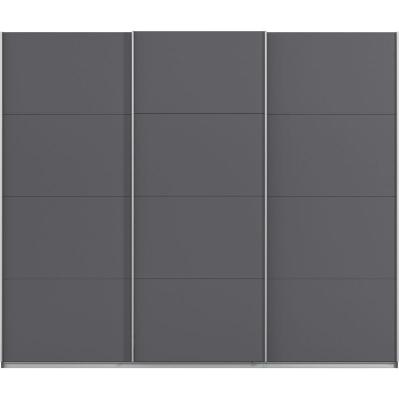 Kledingkast Kick 271 x 229 cm Grijs metallic met aluminiumkleur greeplijst