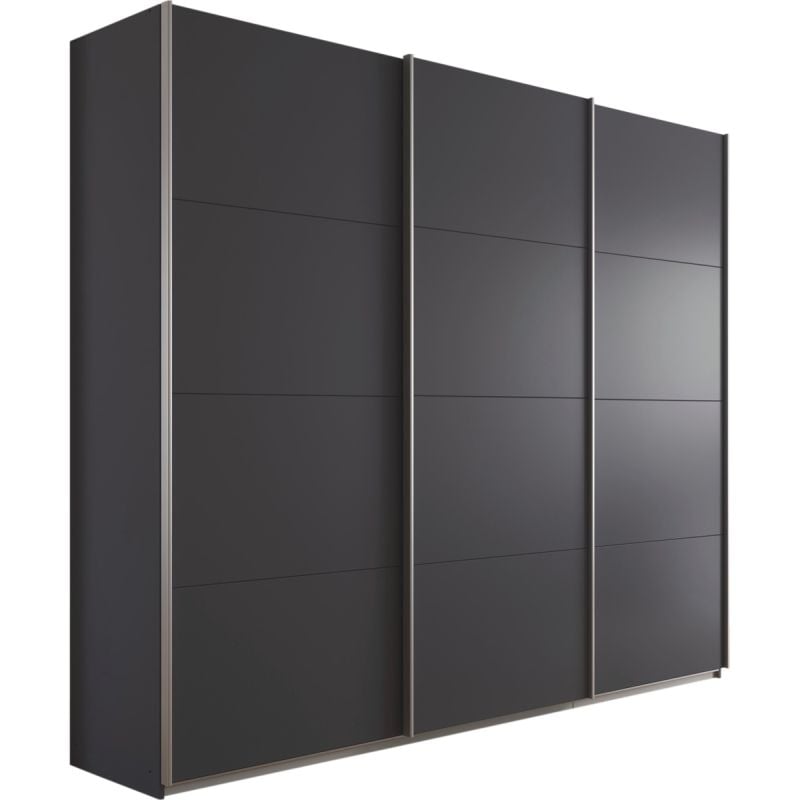 Kledingkast Kick 271 x 229 cm Grijs metallic met aluminiumkleur greeplijst