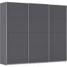 Kledingkast Kick 271 x 229 cm Grijs metallic met aluminiumkleur greeplijst