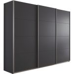 Kledingkast Kick 271 x 210 cm Grijs metallic met aluminiumkleur greeplijst