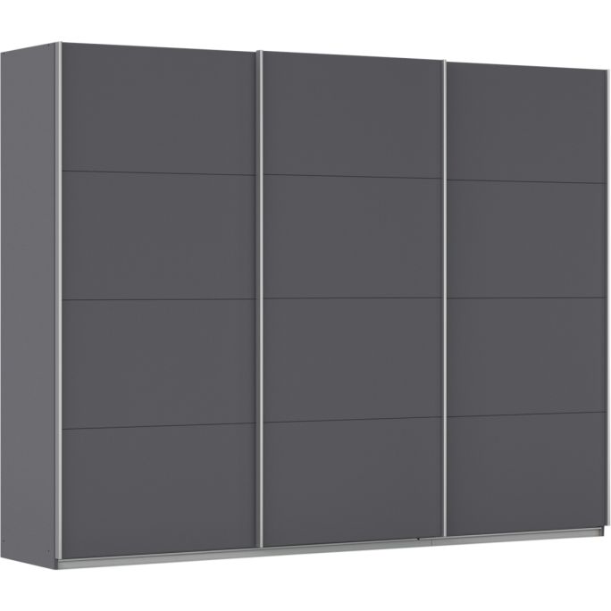 Kledingkast Kick 271 x 210 cm Grijs metallic met aluminiumkleur greeplijst