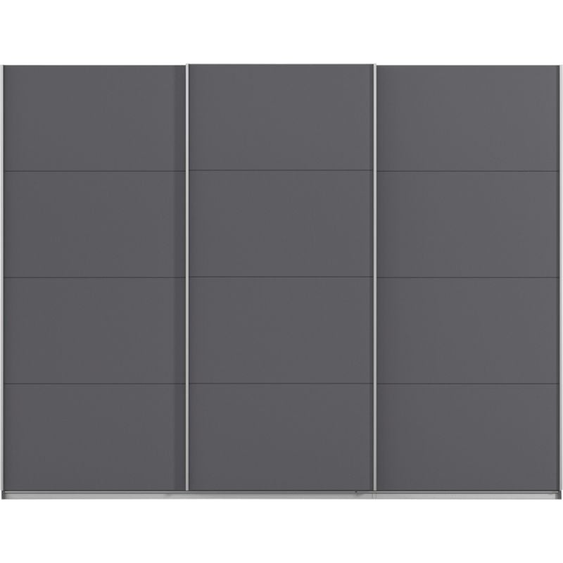 Kledingkast Kick 271 x 210 cm Grijs metallic met aluminiumkleur greeplijst
