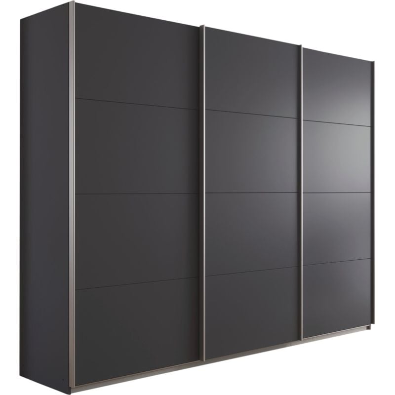 Kledingkast Kick 271 x 210 cm Grijs metallic met aluminiumkleur greeplijst