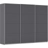 Kledingkast Kick 271 x 210 cm Grijs metallic met aluminiumkleur greeplijst