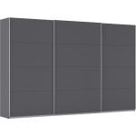 Kledingkast Kick 360 x 229 cm Grijs metallic met aluminiumkleur greeplijst