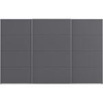 Kledingkast Kick 360 x 229 cm Grijs metallic met aluminiumkleur greeplijst