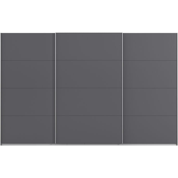 Kledingkast Kick 360 x 229 cm Grijs metallic met aluminiumkleur greeplijst