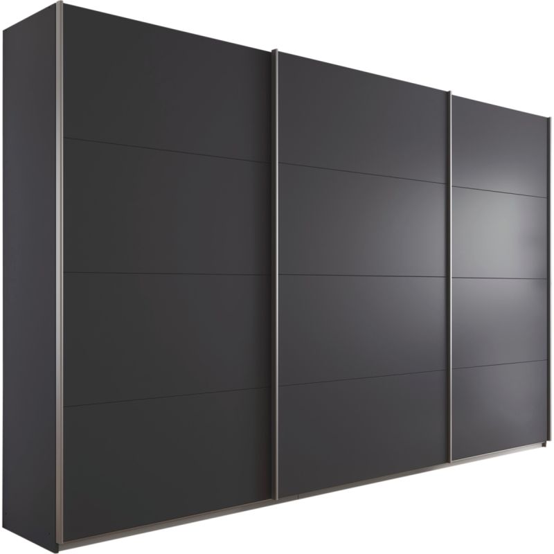Kledingkast Kick 360 x 229 cm Grijs metallic met aluminiumkleur greeplijst