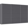 Kledingkast Kick 360 x 229 cm Grijs metallic met aluminiumkleur greeplijst