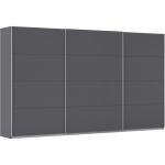 Kledingkast Kick 360 x 210 cm Grijs metallic met aluminiumkleur greeplijst