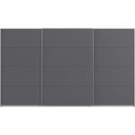 Kledingkast Kick 360 x 210 cm Grijs metallic met aluminiumkleur greeplijst