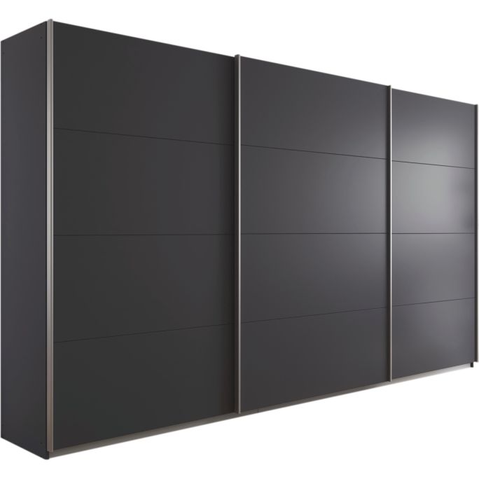 Kledingkast Kick 360 x 210 cm Grijs metallic met aluminiumkleur greeplijst