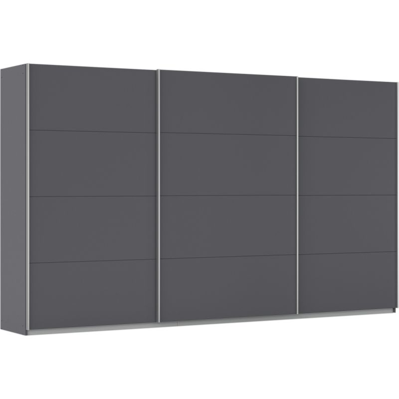 Kledingkast Kick 360 x 210 cm Grijs metallic met aluminiumkleur greeplijst