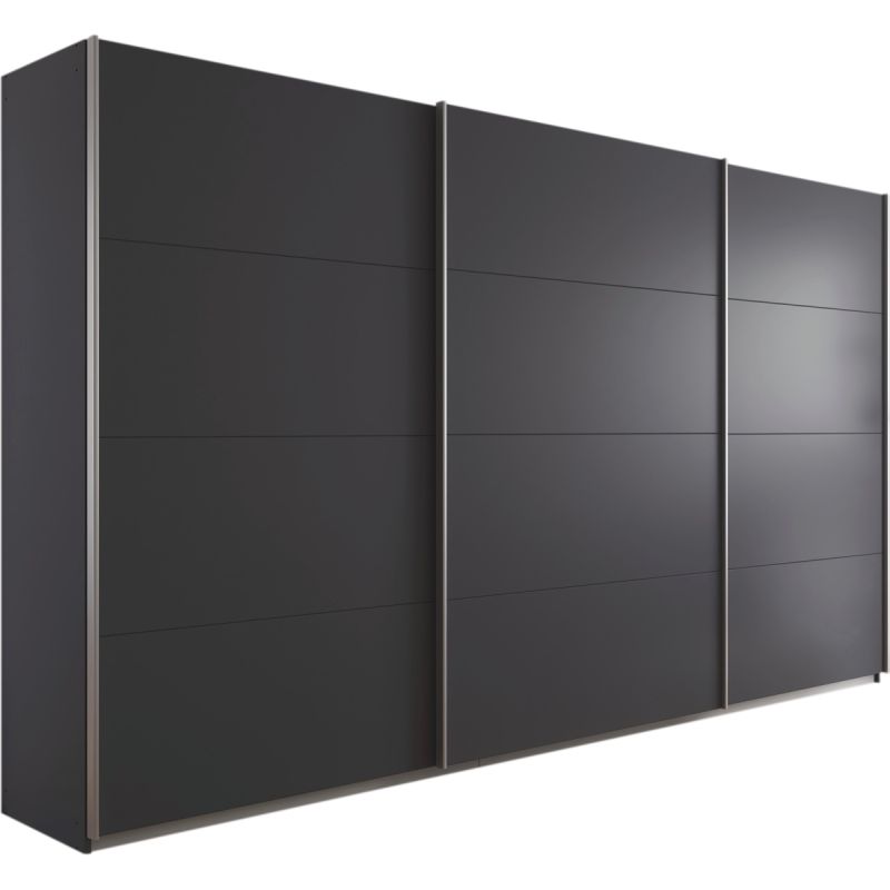 Kledingkast Kick 360 x 210 cm Grijs metallic met aluminiumkleur greeplijst