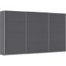 Kledingkast Kick 360 x 210 cm Grijs metallic met aluminiumkleur greeplijst