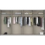 Kledingkast Kick 360 x 210 cm Grijs metallic met 1 spiegeldeur en aluminiumkleur greeplijst