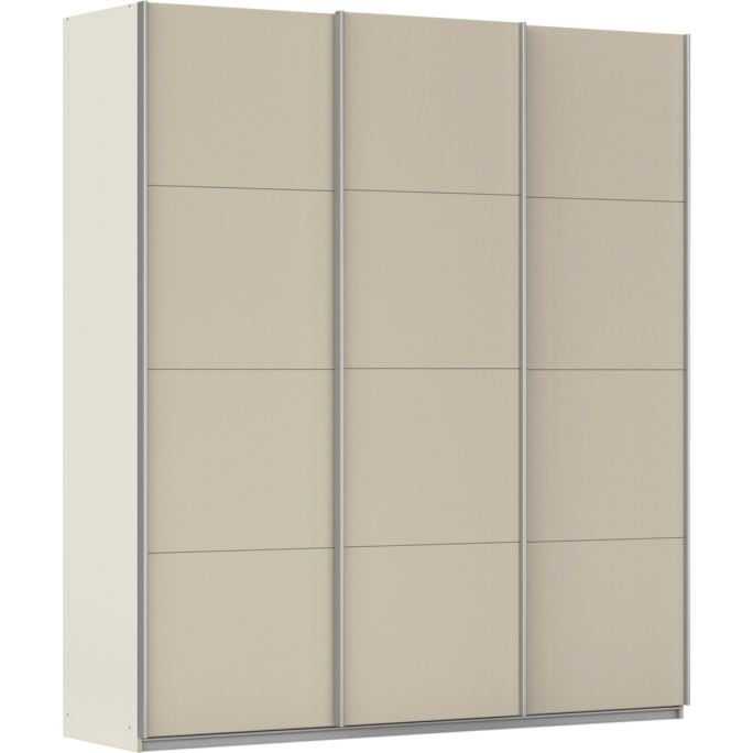 Kledingkast Kick 203 x 229 cm Champagne met aluminiumkleur greeplijst