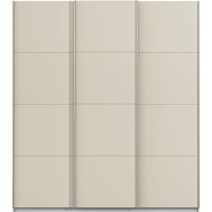 Kledingkast Kick 203 x 229 cm Champagne met aluminiumkleur greeplijst