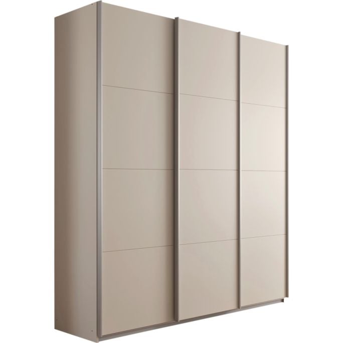 Kledingkast Kick 203 x 229 cm Champagne met aluminiumkleur greeplijst