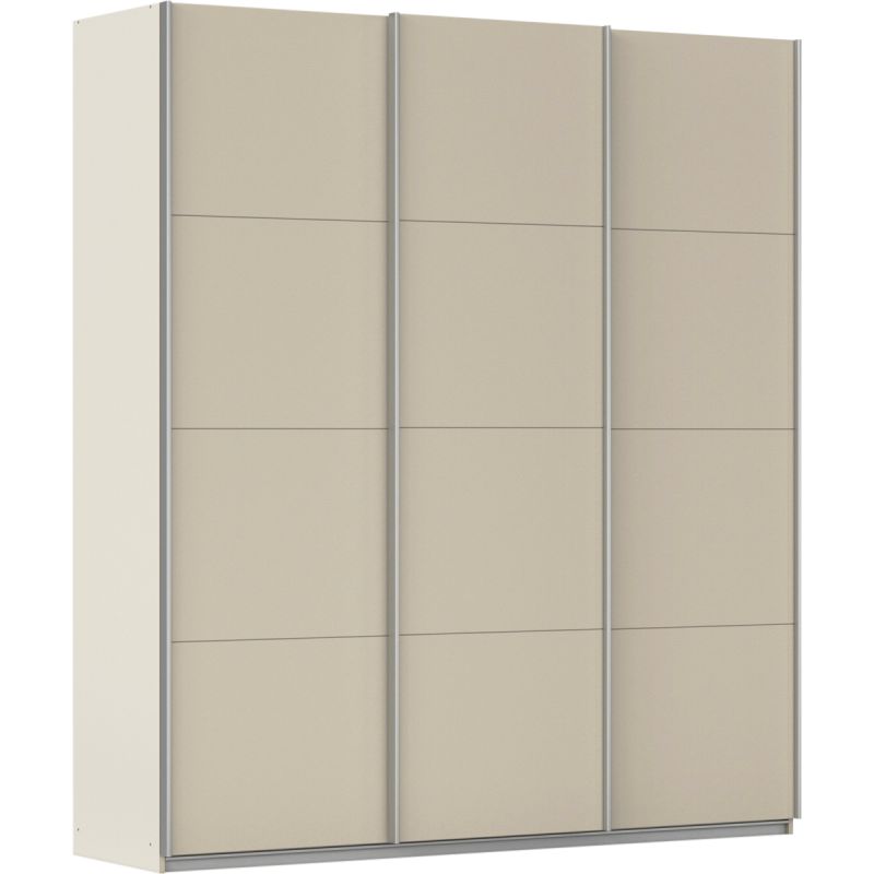Kledingkast Kick 203 x 229 cm Champagne met aluminiumkleur greeplijst