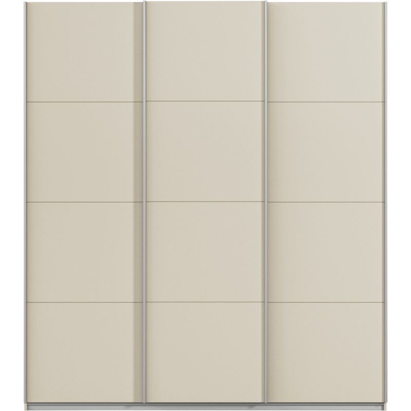 Kledingkast Kick 203 x 229 cm Champagne met aluminiumkleur greeplijst
