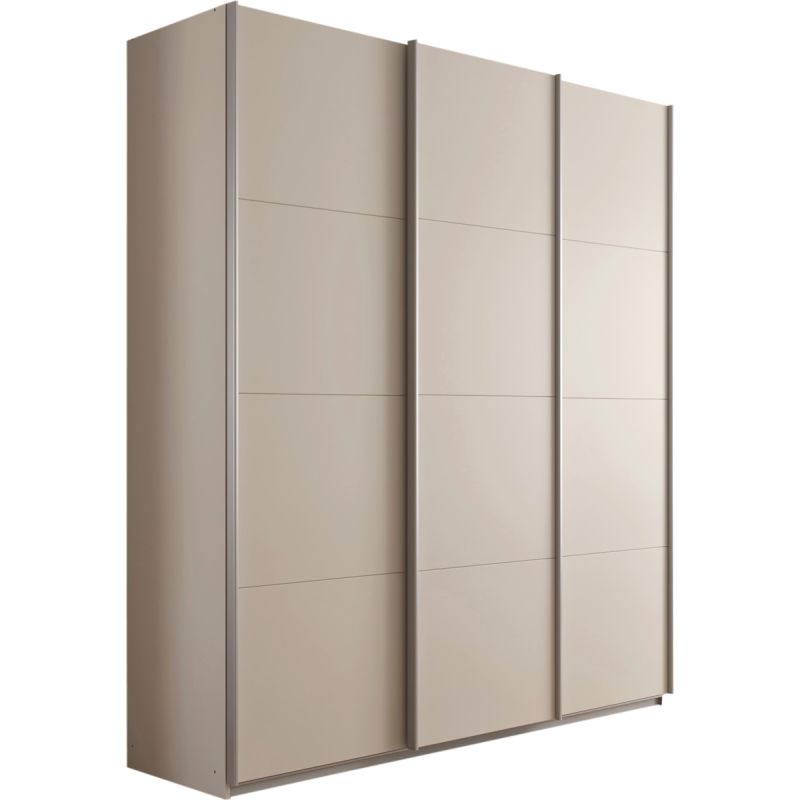 Kledingkast Kick 203 x 229 cm Champagne met aluminiumkleur greeplijst