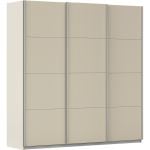 Kledingkast Kick 203 x 210 cm Champagne met aluminiumkleur greeplijst