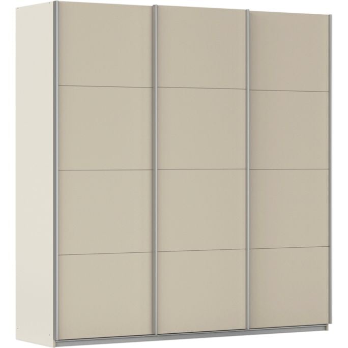 Kledingkast Kick 203 x 210 cm Champagne met aluminiumkleur greeplijst