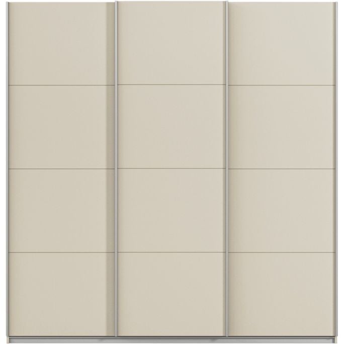 Kledingkast Kick 203 x 210 cm Champagne met aluminiumkleur greeplijst