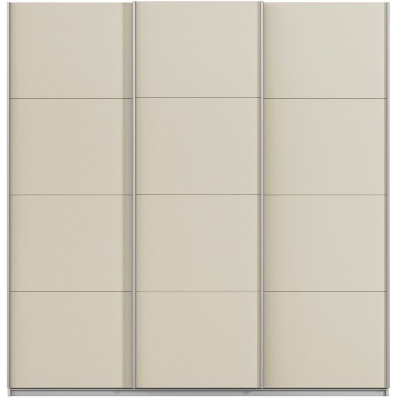 Kledingkast Kick 203 x 210 cm Champagne met aluminiumkleur greeplijst