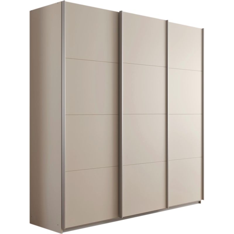 Kledingkast Kick 203 x 210 cm Champagne met aluminiumkleur greeplijst