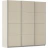 Kledingkast Kick 203 x 210 cm Champagne met aluminiumkleur greeplijst