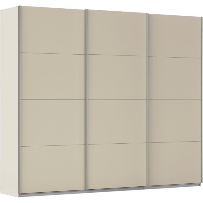 Kledingkast Kick 271 x 229 cm Champagne met aluminiumkleur greeplijst